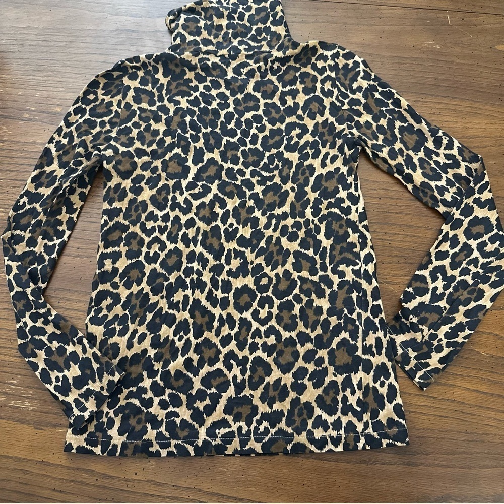 J. Crew turtle neck animal print long sleeve T-shirt